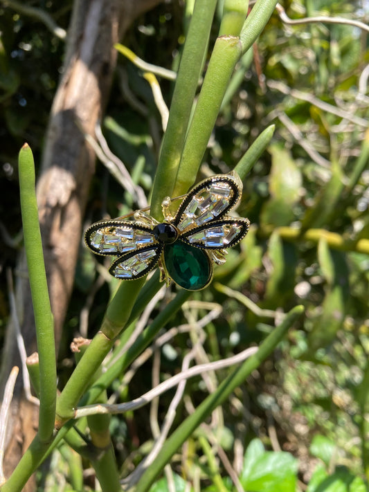 Broche Abeille Vert